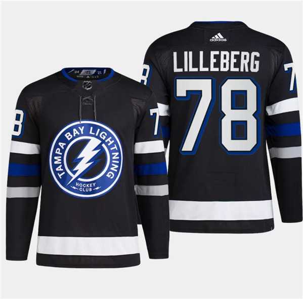 Mens Tampa Bay Lightning #78 Emil Martinsen Lilleberg Black 2024 Stadium Series Stitched Jersey Dzhi->->NHL Jersey